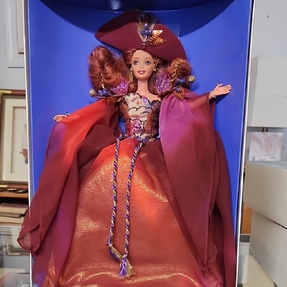 Barbie Elegant Doll in Red and Purple Gown Autumn Glory Barbie